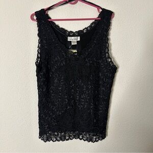 VTG S. M. Collection Lace Beaded Dark Coquette Dainty NWT Tank Women’s Large